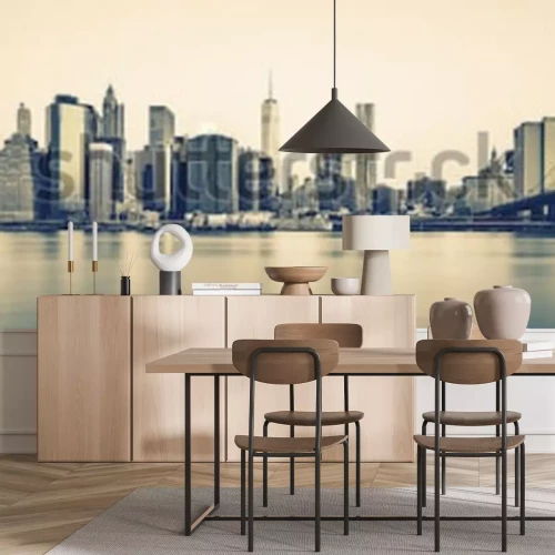 Fotobehang Stad zwart-wit vintage