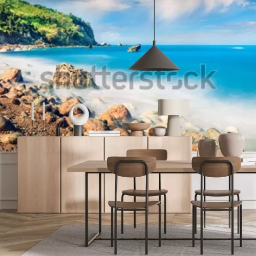 Fotobehang Panorama van de zee en de kust