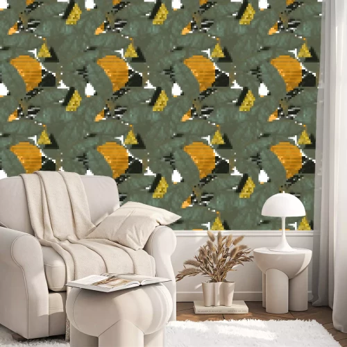 Behang Blauwe bananenbladeren