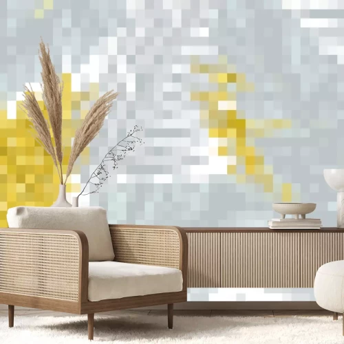 Fotobehang Pastelkleurig patroon met natuur