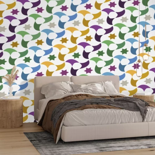 Sticker Regenboogpatroon met mooie figuren