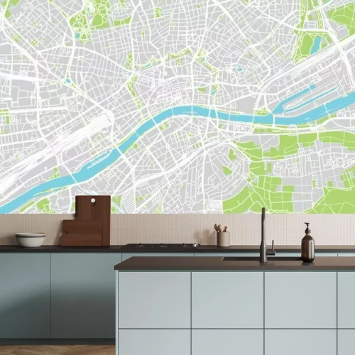 Fotobehang Kaart van Frankfurt