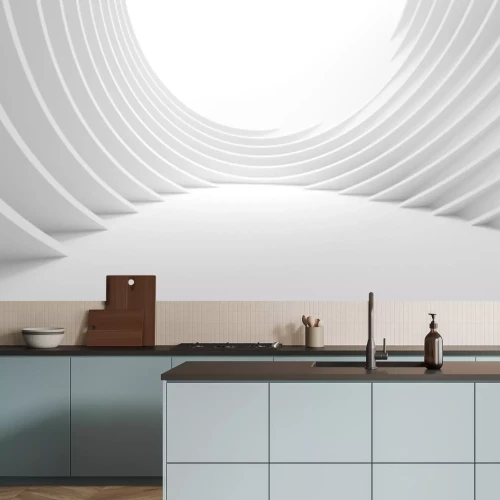 Fotobehang Futuristische 3d witte architectuur