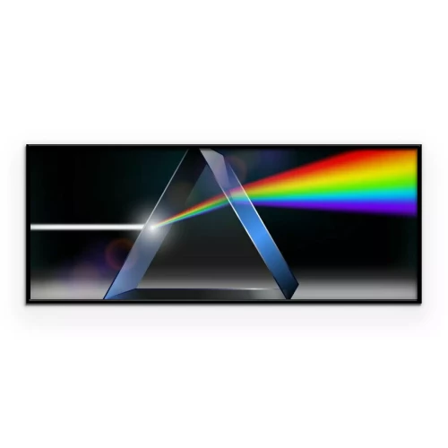 Poster Een lichtstraal die door een prisma gaat.