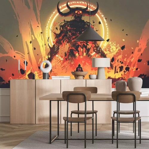 Fotobehang Demon uit de hel in fantasie stijl