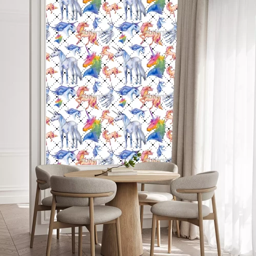 Behang Aquarel eenhoorns