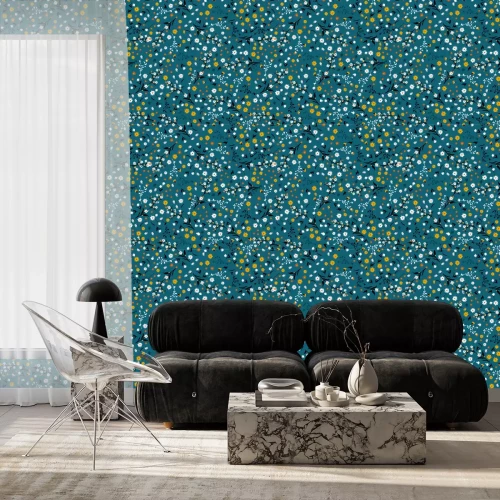 Behang Patroon met kleine bloemen