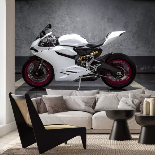 Fotobehang Witte sportfiets