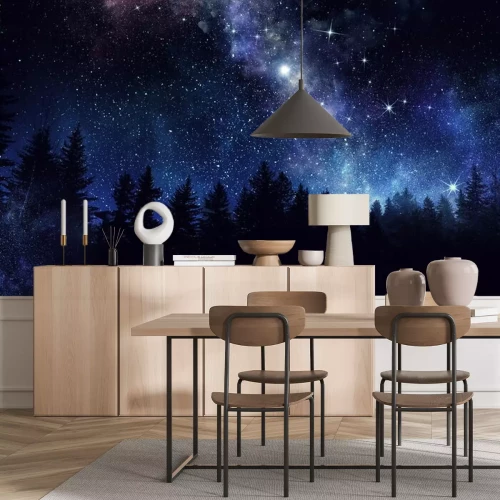 Sticker Sterrenhemel bove een bos