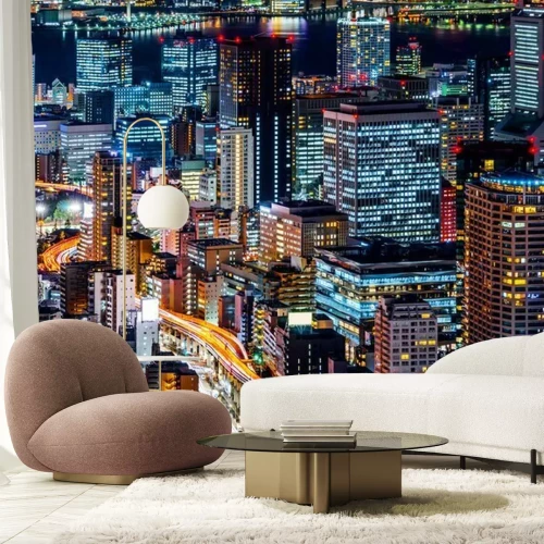 Fotobehang Nachtlandschap van Tokio