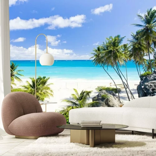 Fotobehang Caraïbische zee en strand