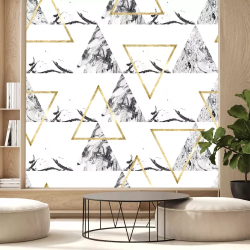 Fotobehang Glamour marmer en driehoeken