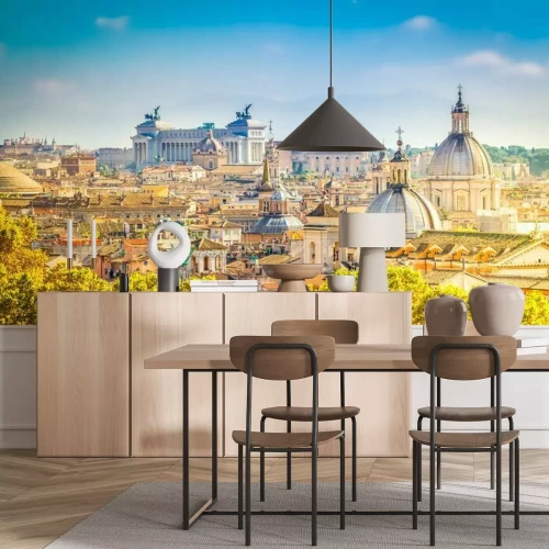 Fotobehang Panorama van de stad met gebouwen