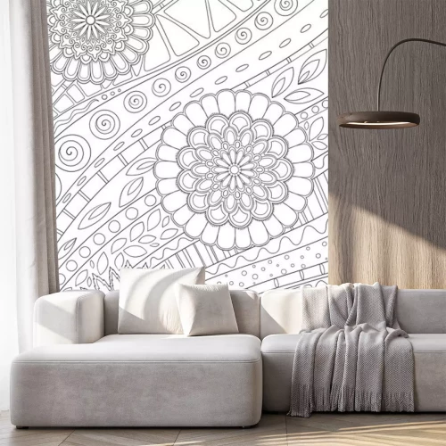 Sticker Tweekleurige afbeeldingen met ornamenten