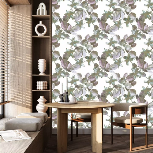 Behang Walnootbladeren in de herfst