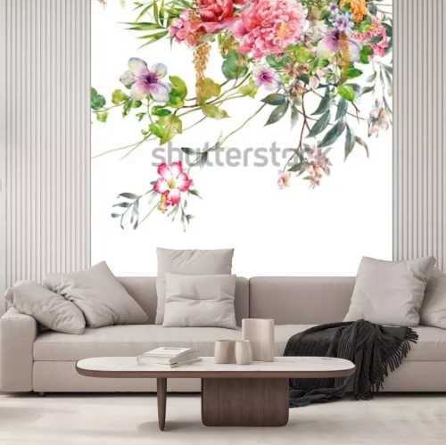 Sticker Veld bloemen samenstelling