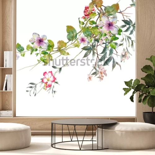 Sticker Kleine bloemen op takken