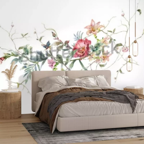 Sticker Schilderen met bloemen retro