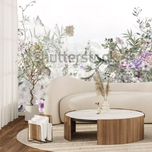 Fotobehang Een tuin vol planten