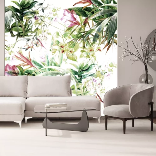 Fotobehang Aquarelpatroon met natuur