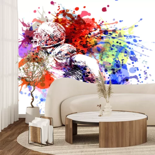 Sticker Vectorkleursillustratie Amerikaanse voetbalster