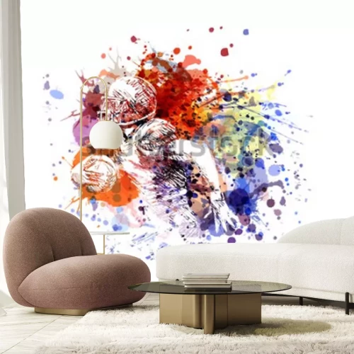 Sticker Vectorkleursillustratie Amerikaanse voetbalster