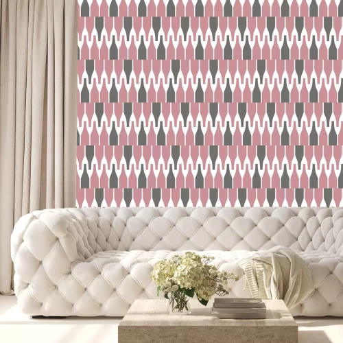 Behang Wijnflessen. Naadloze textuur met wijn. Ontwerpelement voor proeverij, menu, wijnkaart, restaurant, wijnmakerij, winkel. Vector achtergrond