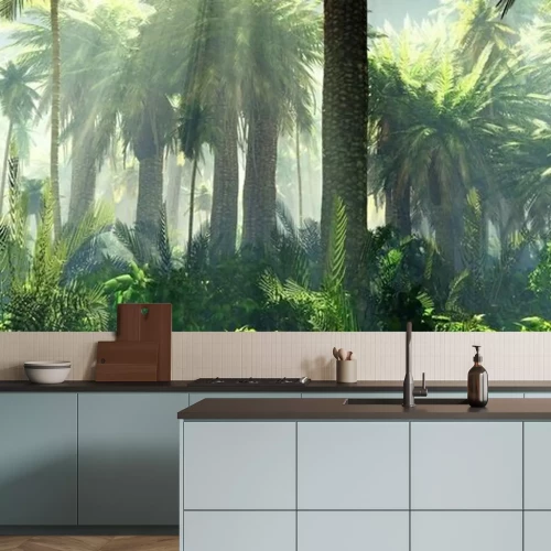 Fotobehang Palmbomen in de jungle