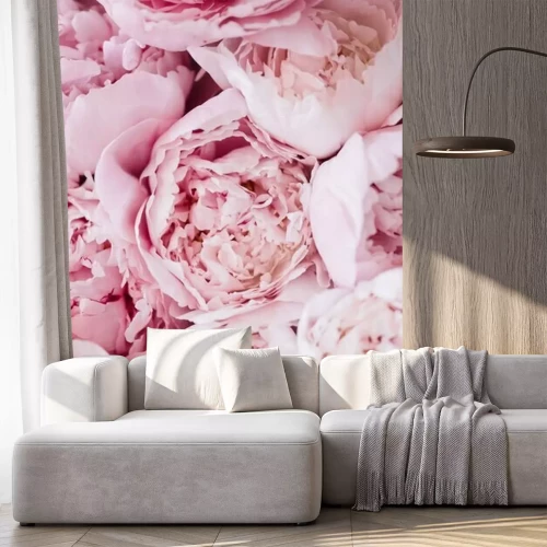 Fotobehang Weelderige pioenrozen van dichtbij