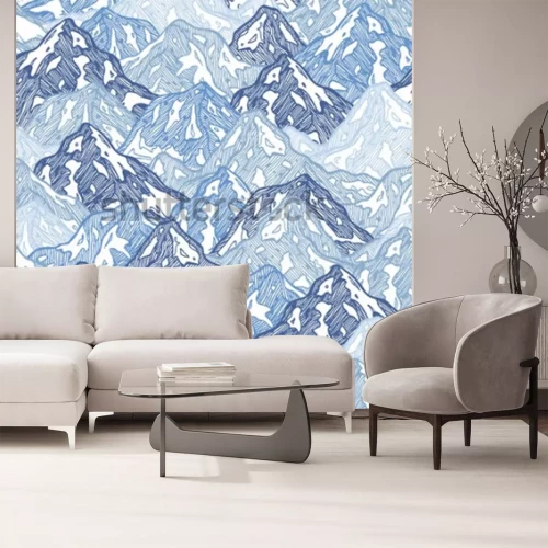 Sticker Bergen naadloos patroon. Leuke abstracte abstracte illustratie. Vector illustratie