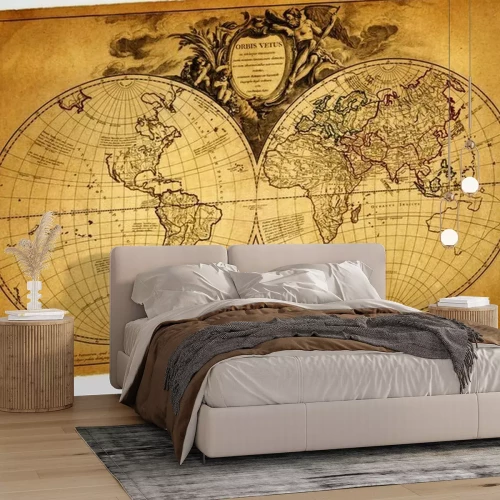 Fotobehang Oude vintage wereldkaart