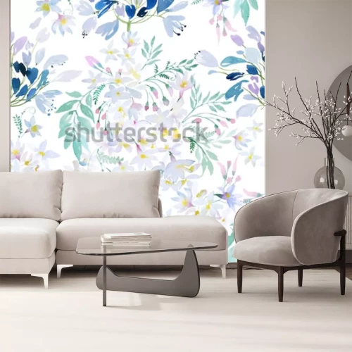 Sticker Geschilderde compositie met bloemen