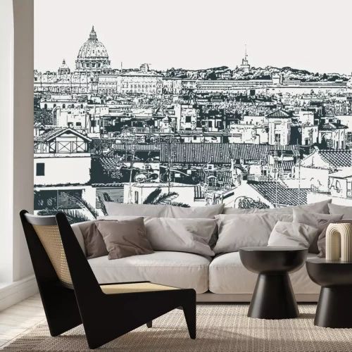 Sticker Vector afbeelding van de stad Rome, de hoofdstad van Italië