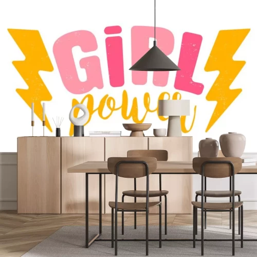 Sticker Bliksemschichten en de inscriptie girl power