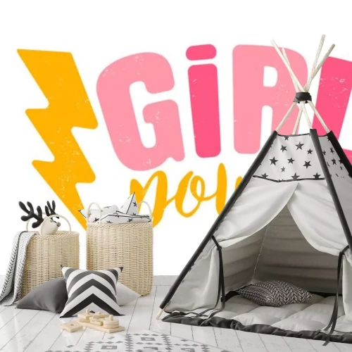 Sticker Bliksemschichten en de inscriptie girl power