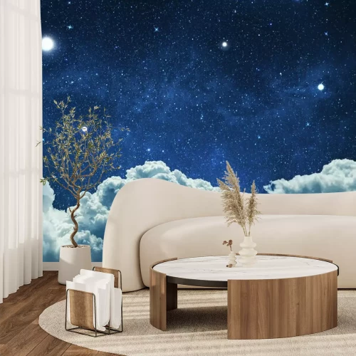 Sticker Wolken op een achtergrond van het heelal