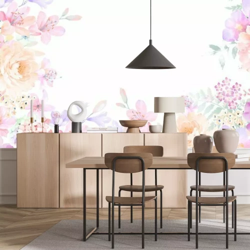 Fotobehang Elegante rozen en pioenrozen