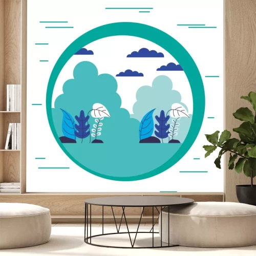 Sticker landschap natuur planten gebladerte sticker