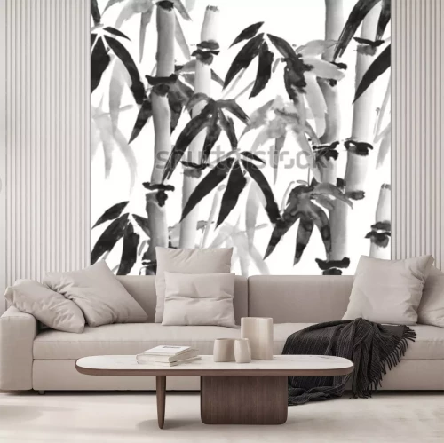 Fotobehang Aquarel bamboe