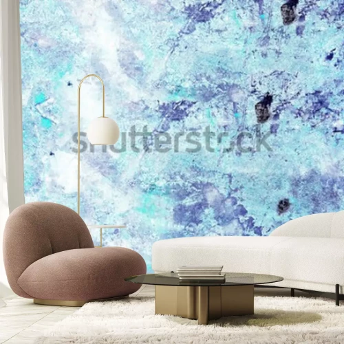 Fotobehang Blauw-turquoise betonnen muur