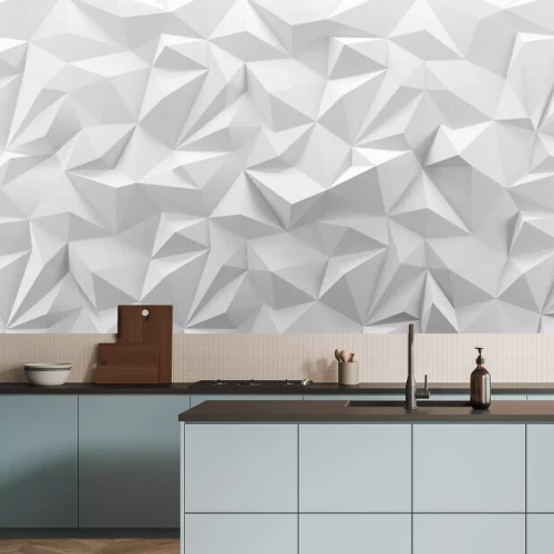 Sticker Een gebogen wit ruimtelijk vlak