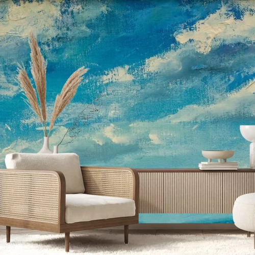 Fotobehang Abstracte blauwe lucht met wolken