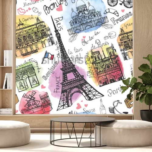 Fotobehang Gekleurde symbolen van Frankrijk