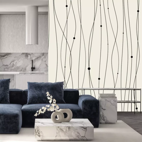 Sticker Patroon met zwarte lijnen