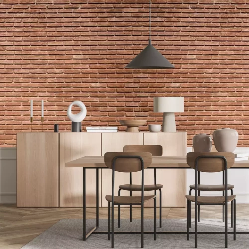 Fotobehang Miniatuurbakstenen in een klassieke kleur