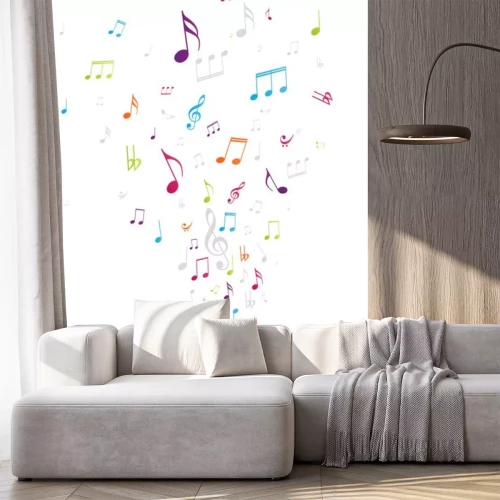Sticker Kleurrijke muziek notities achtergrond