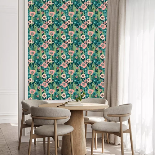 Behang Naadloze bloemmotief. Vector ontwerp voor papier, dekking, stof, interieur