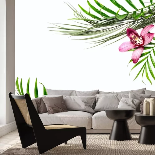 Sticker Subtiel patroon met bloemen en bladeren