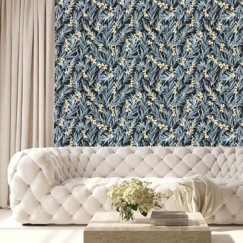 Behang Takjes rozemarijn op een donkere achtergrond