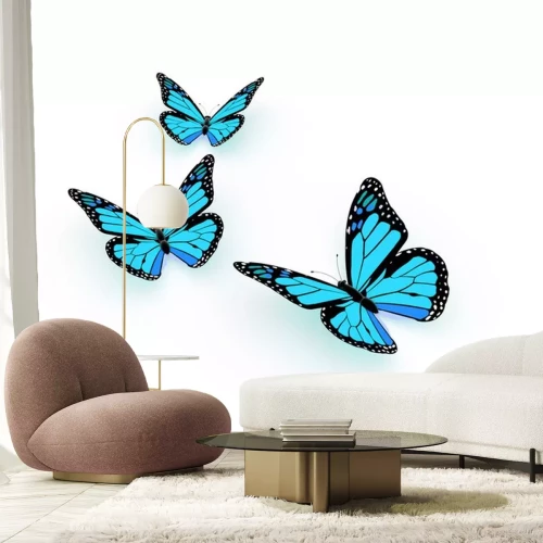 Sticker Exotische vlinders op een lichte achtergrond